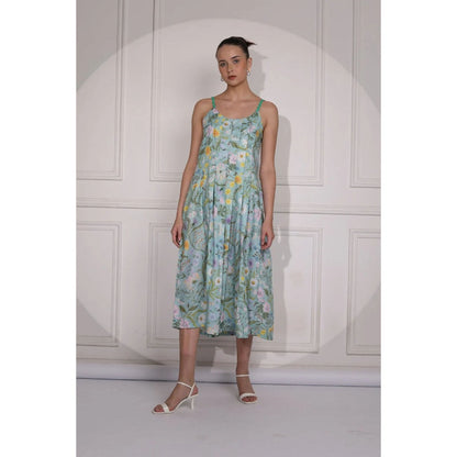 Ruhm Floral Shirt Dress with Button-Down Front
