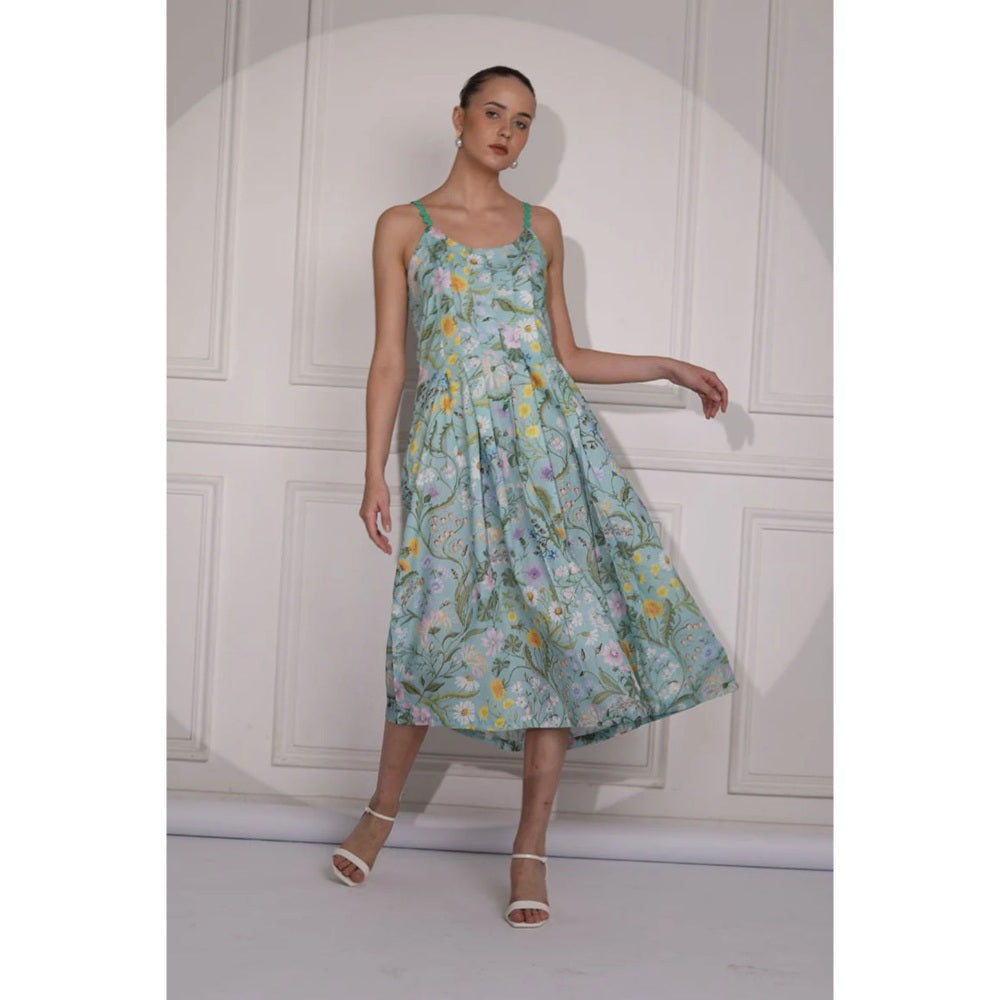 Ruhm Floral Shirt Dress with Button-Down Front