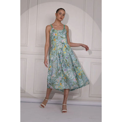 Ruhm Floral Shirt Dress with Button-Down Front