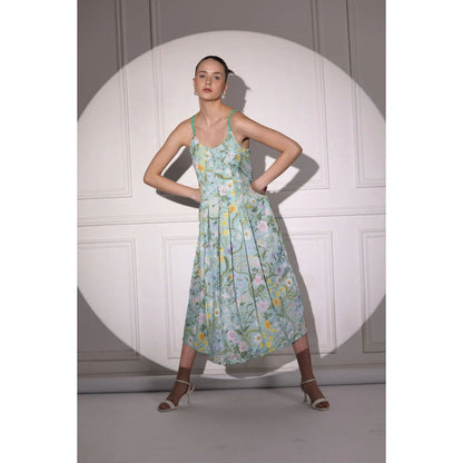 Ruhm Floral Shirt Dress with Button-Down Front