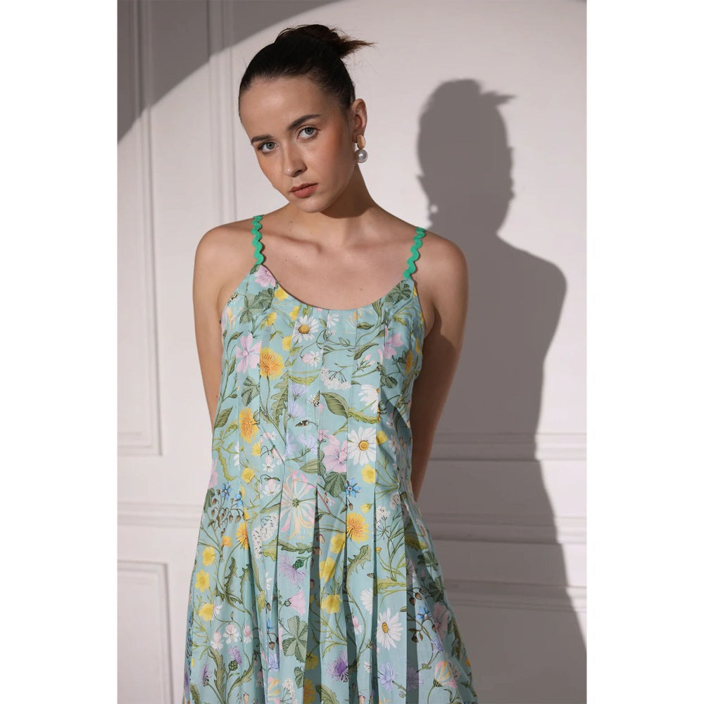 Ruhm Floral Shirt Dress with Button-Down Front