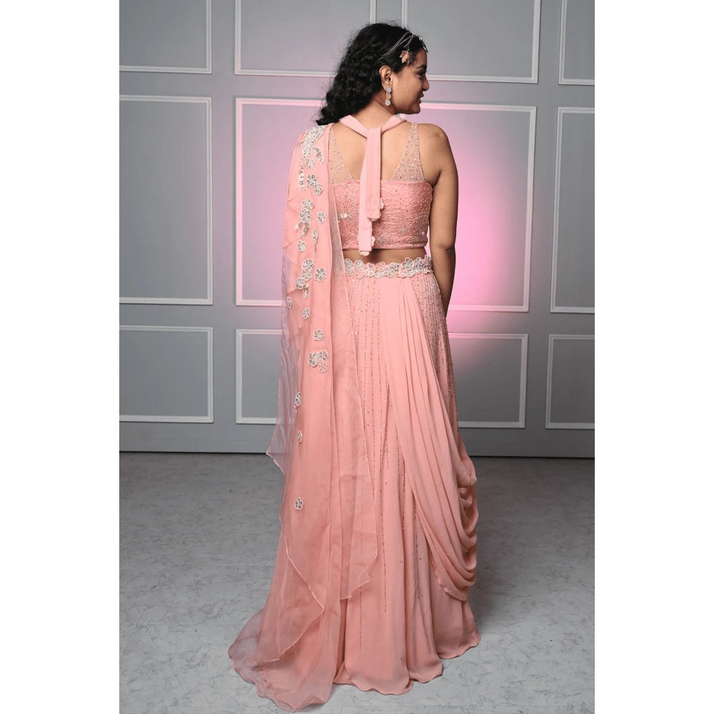 Ruhm Blush Elegance Saree Gown