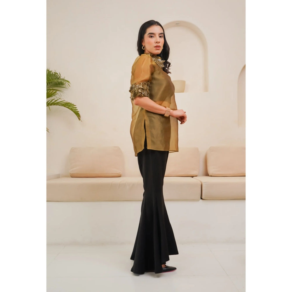 Ruhm Golden Mirage Top with Inner and Pant (Set of 3)
