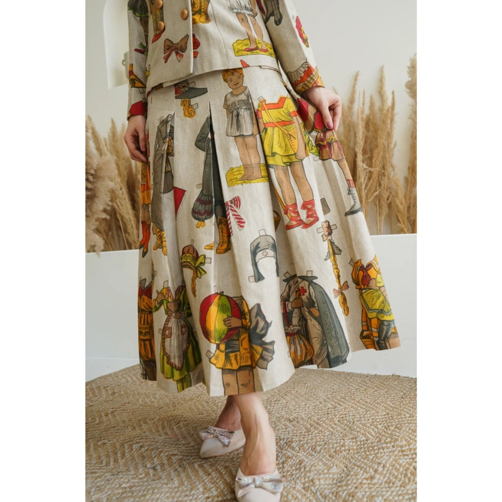 Ruhm White Vintage Whimsy Co-Ord (Set of 2)
