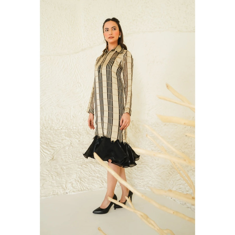 Ruhm Brown Checkmate Chic Dress