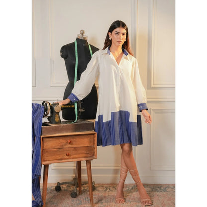 Ruhm White Patch Poplin Dress