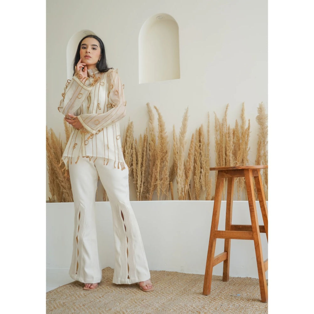Ruhm Beige Looped Grace Shirt