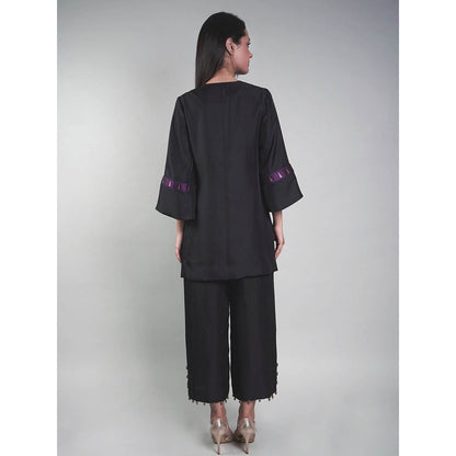 Rukinder Kumar Black Kanjivaram Co-Ord (Set of 2)