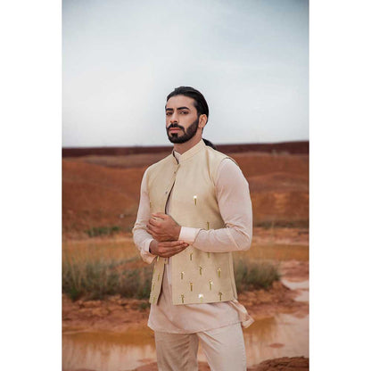 Runit Gupta Khaki Cutpipe Bundi Jacket