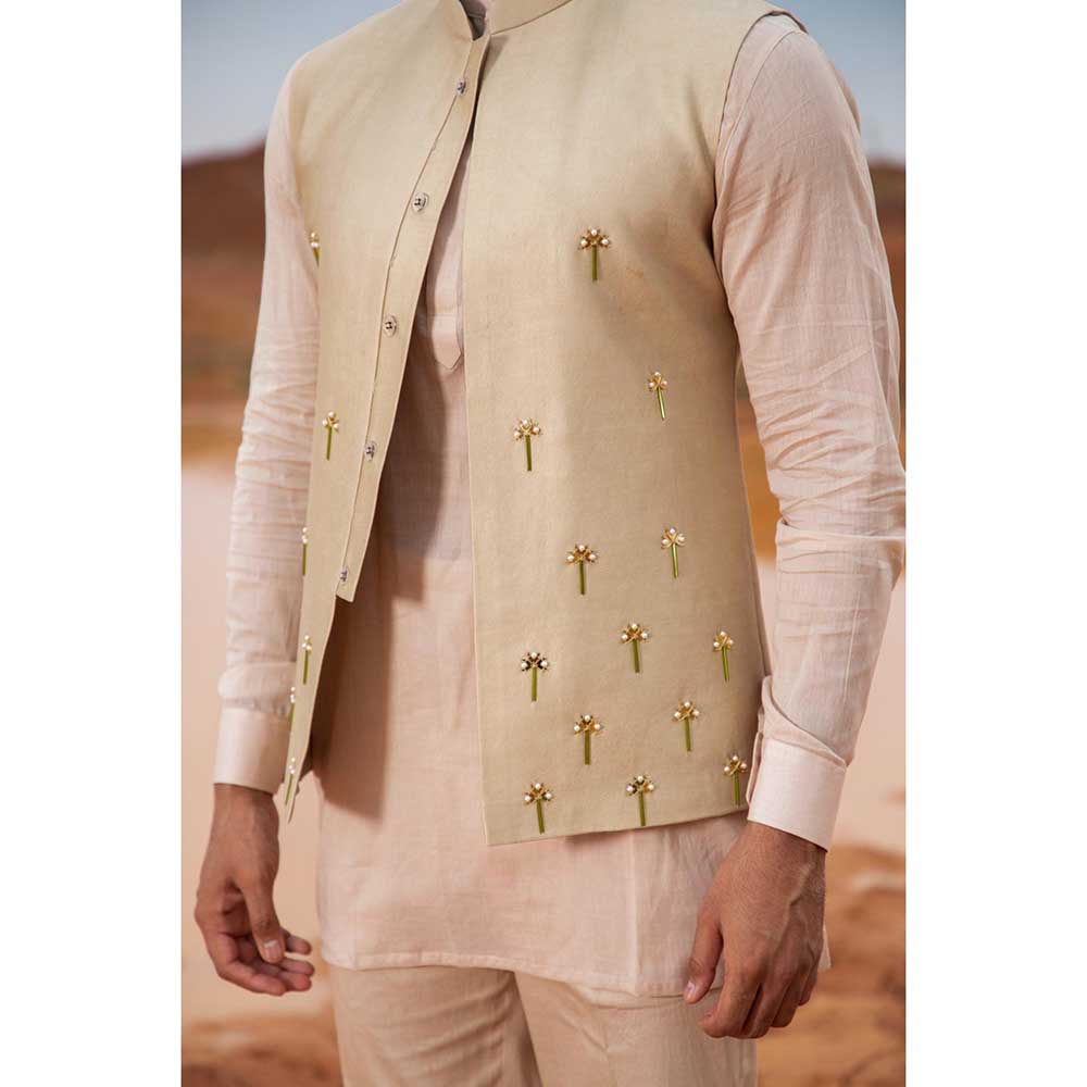 Runit Gupta Khaki Cutpipe Bundi Jacket
