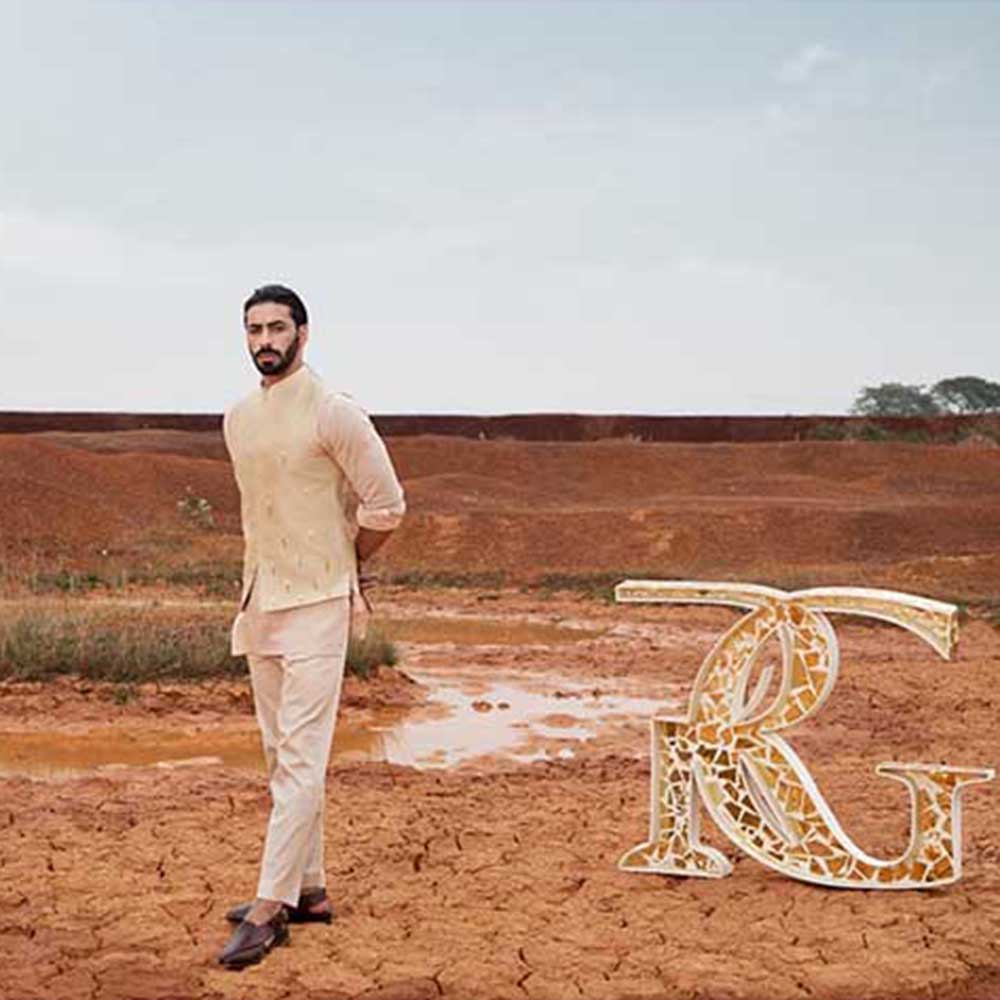Runit Gupta Khaki Cutpipe Bundi Jacket