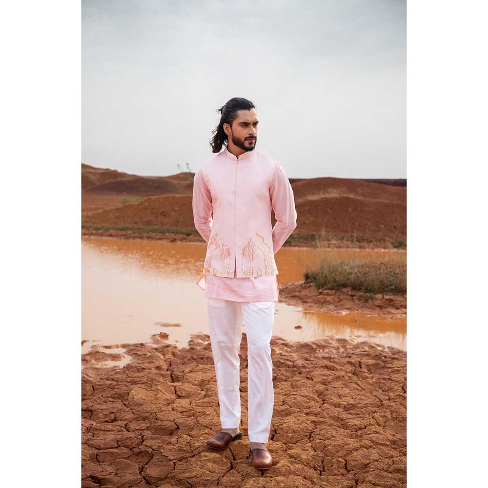 Runit Gupta Blush Arches Bundi Jacket