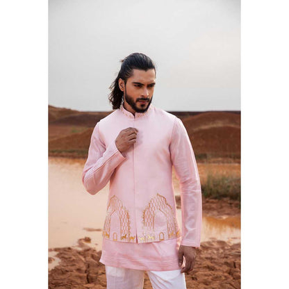 Runit Gupta Blush Arches Bundi Jacket