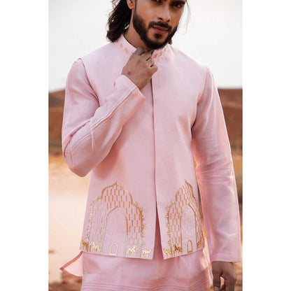 Runit Gupta Blush Arches Bundi Jacket