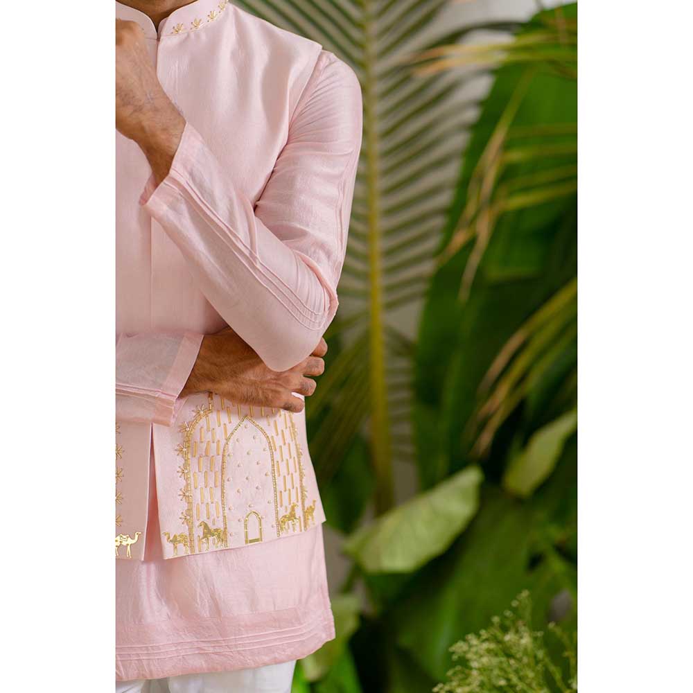 Runit Gupta Blush Arches Bundi Jacket