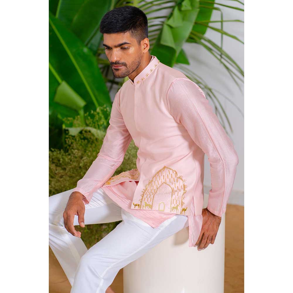 Runit Gupta Blush Arches Bundi Jacket