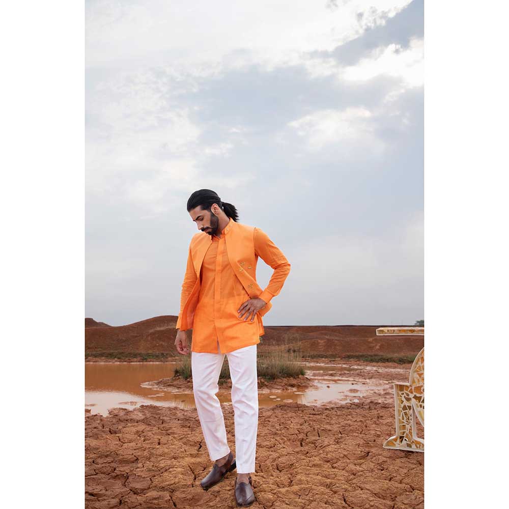 Runit Gupta Tangerine Boat Bundi Jacket