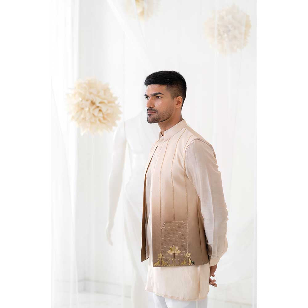 Runit Gupta Brown Ombre Bundi Jacket