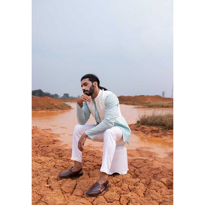 Runit Gupta Blue Ombre Bundi Jacket
