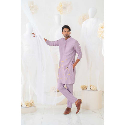 Runit Gupta Kingdom Lavender Kurta with Pant (Set of 2)