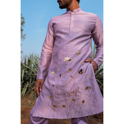 Runit Gupta Kingdom Lavender Kurta with Pant (Set of 2)