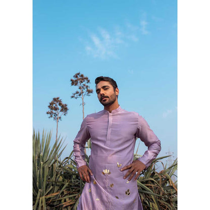 Runit Gupta Kingdom Lavender Kurta with Pant (Set of 2)