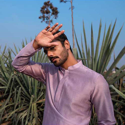 Runit Gupta Kingdom Lavender Kurta with Pant (Set of 2)