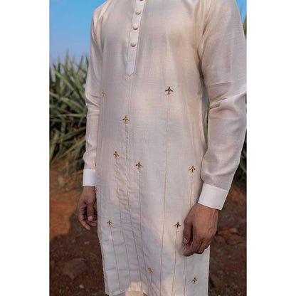 Runit Gupta Aero Ivory Kurta with Pant (Set of 2)