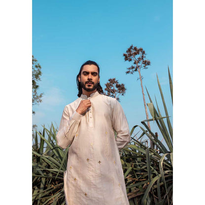 Runit Gupta Aero Ivory Kurta with Pant (Set of 2)