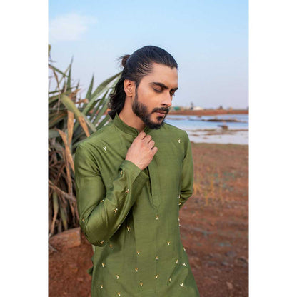 Runit Gupta Olivio Short Kurta with Pant (Set of 2)
