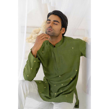 Runit Gupta Olivio Short Kurta with Pant (Set of 2)