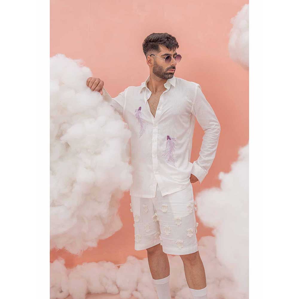 Runit Gupta White Dori Vacay Shorts