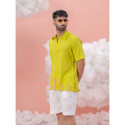 Runit Gupta Green Cactus Coral Polo T-Shirt