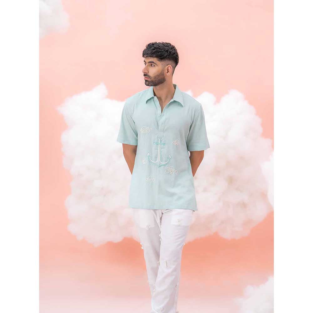 Runit Gupta Blue Anchor Cloud Shirt