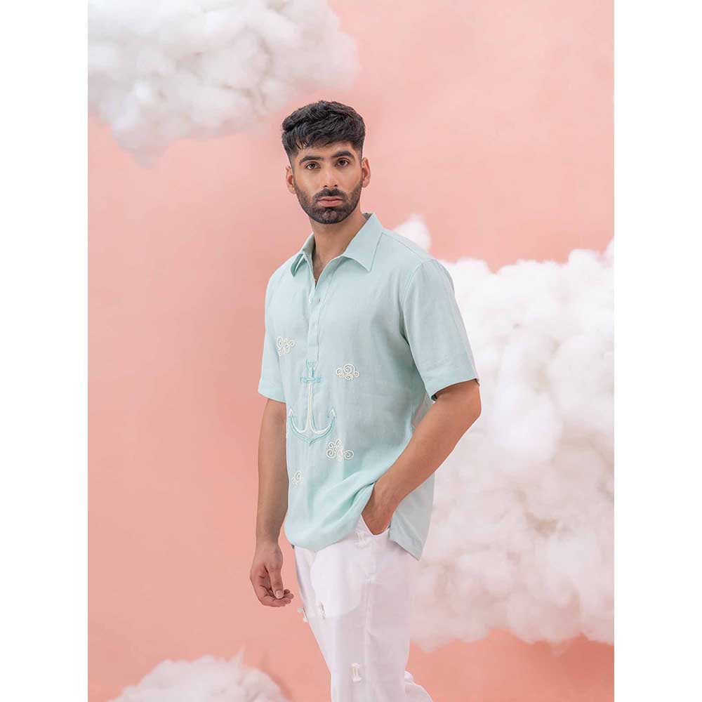 Runit Gupta Blue Anchor Cloud Shirt
