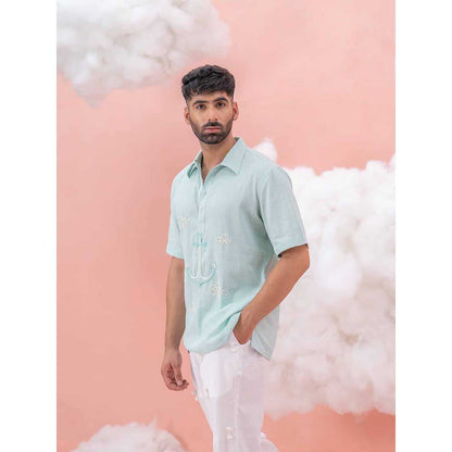Runit Gupta Blue Anchor Cloud Shirt