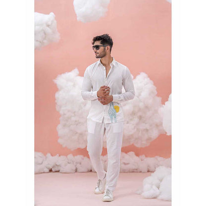 Runit Gupta White Giraffe Geography Shirt