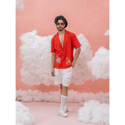 Runit Gupta Red Beach Boat Shirt