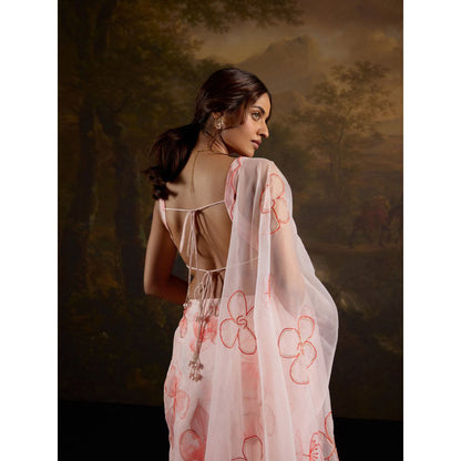 Saanjh by Lea Zayra Pink Floral Kurta with Pant and Dupatta (Set of 3)
