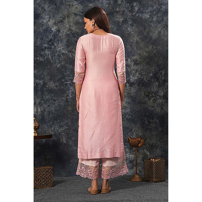 Saatvikei Harshita - Pink Kurta with Palazzo and Dupatta (Set of 3)