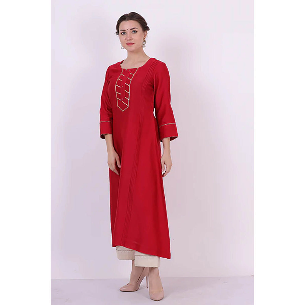 Saatvikei Kumud - Red Kurta