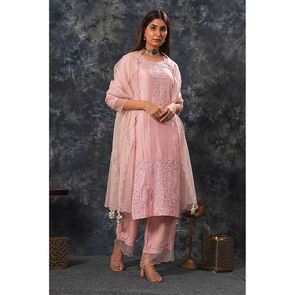 Saatvikei Raasika - Black Kurta with Palazzo and Dupatta (Set of 3)