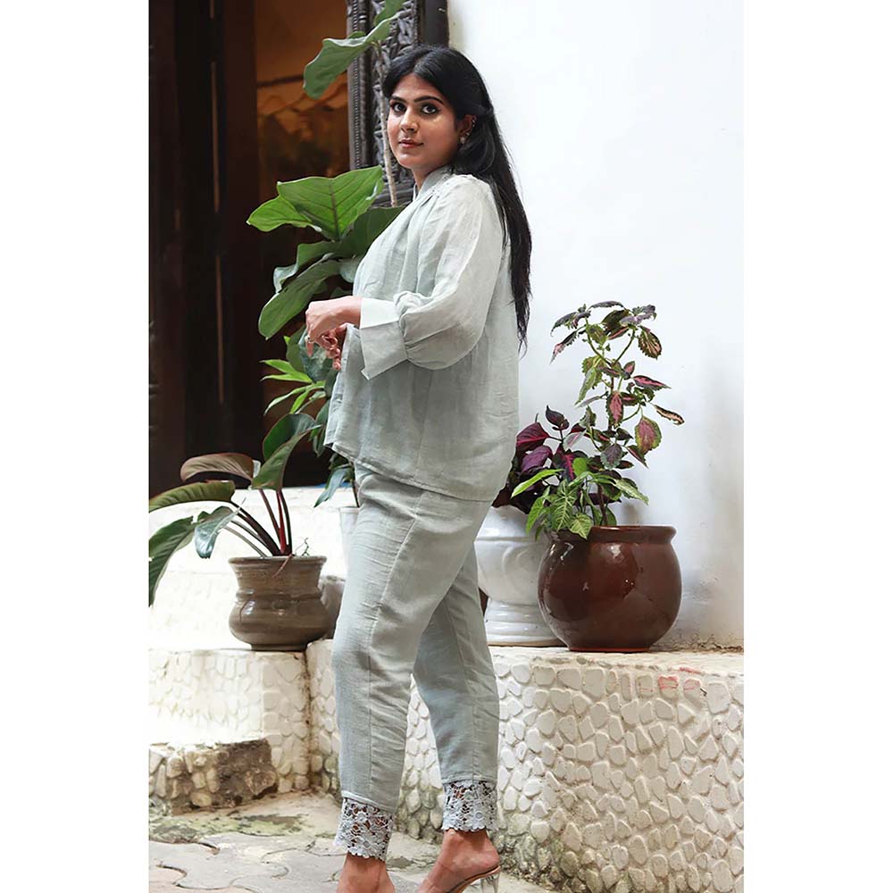 Saatvikei Saral - Plain Co-Ord - Sage Green (Set of 2)