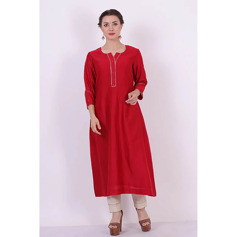 Saatvikei Saroj - Red Kurta