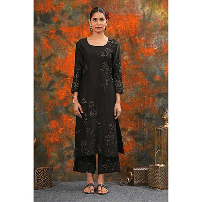 Saatvikei Nandini - Black Kurta with Palazzo and Dupatta (Set of 3)