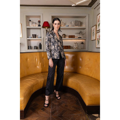 Sage By Mala Jade Garden Black Blazer with Pant (Set of 2)