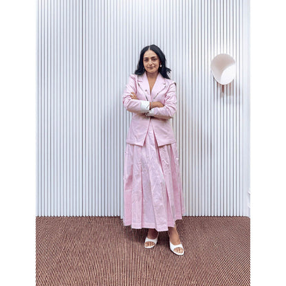 Sage By Mala Pink Rose Blazer with Skirt (Set of 2)