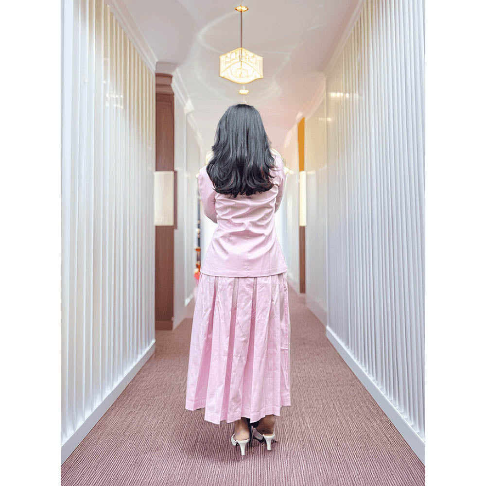 Sage By Mala Pink Rose Blazer with Skirt (Set of 2)