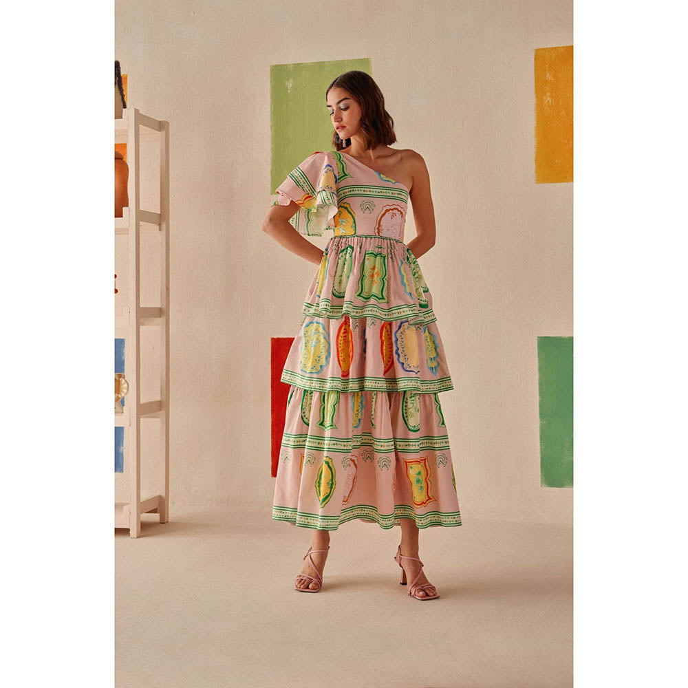 Sage By Mala Pink Printed Elani Dress
