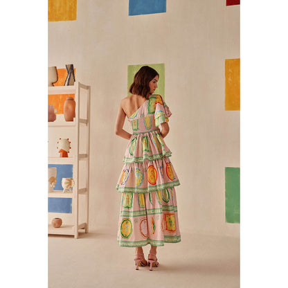 Sage By Mala Pink Printed Elani Dress